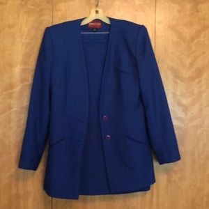 Vintage Royal blue suit jacket & skirt